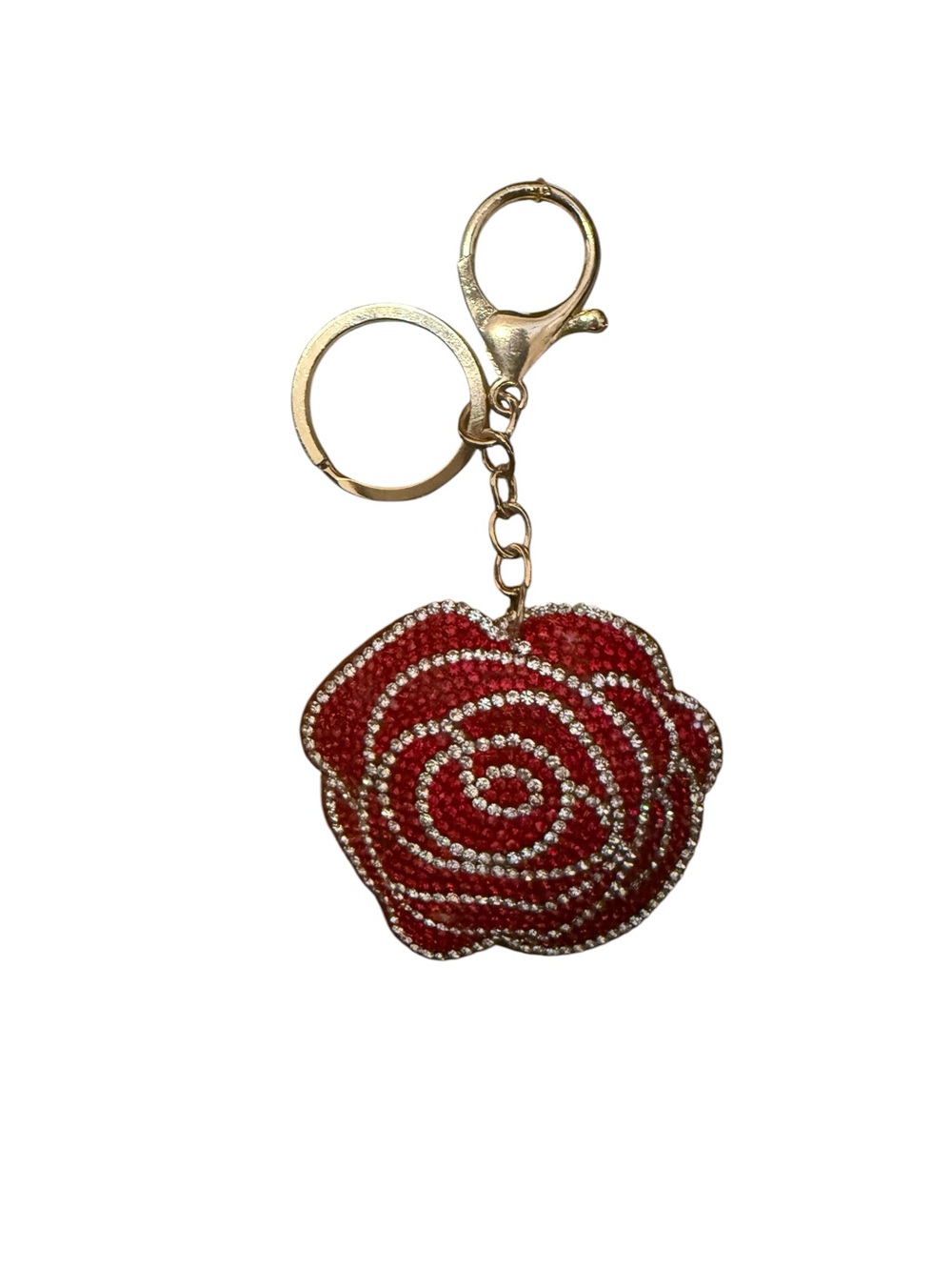 Red Rose Crystal Key & Card Holder Charm